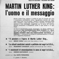 Volantino per manifestazione in onore di Martin Luther King, 10 aprile 1968, Archivio Istituto storico di Modena