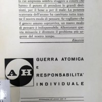 1966, Anti - H - Guerra atomica e responsabilità individuale, opuscolo conservato presso la Biblioteca comunale "G.Battarra" di Coriano (RN)