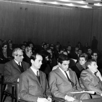 Conferenza organizzata dall'Istituto tecnico professionale di Modena presso la Sala della cultura, 1968, Archivio Ufficio stampa del Comune di Modena, Fodazione fotografia - Fondazione Modena Arti Visive