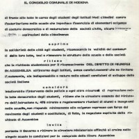 Documenti del Consiglio comunale di Modena