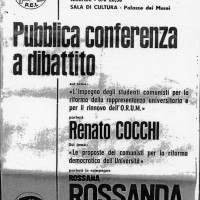 Volantino di una conferenza presso la Sala della cultura, 17 febbraio 1967, Archivio Istituto storico di Modena