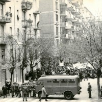 La polizia fronteggia gli studenti in sciopero, Modena, 15 novembre 1968, Archivio Istituto storico di Modena