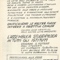 Volantino che annuncia l'assemblea generale [7 novembre 1968], Archivio Istituto storico di Modena